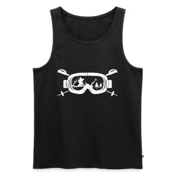 Ski Tshirt Apres Skispringen Winter Schnee Skilift - Männer Premium Bio Tank Top - Schwarz - Vorne - AI Model Male 178 light (178cm)
