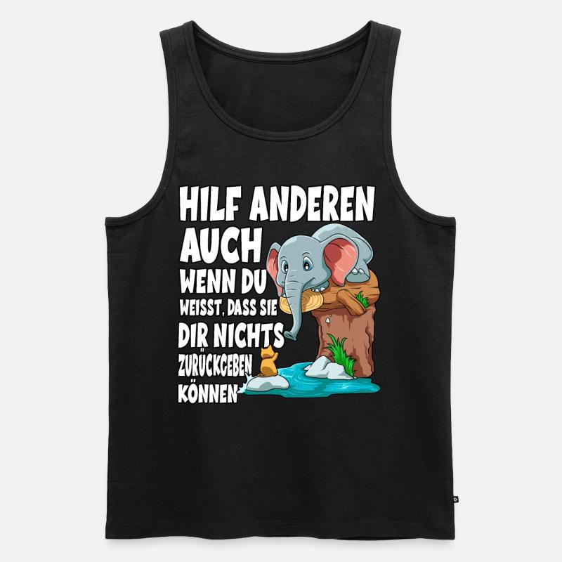 Hilf Anderen - Männer Premium Bio Tank Top - Schwarz