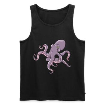 Oktopus Meer und See Fischer Angler Design - Männer Premium Bio Tank Top - Schwarz - Vorne - AI Model Male 178 light (178cm)
