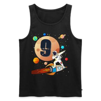 9.Geburtstag für Astronauten Jungen Rakete Mond - Männer Premium Bio Tank Top - Schwarz - Vorne - Michal (187cm)