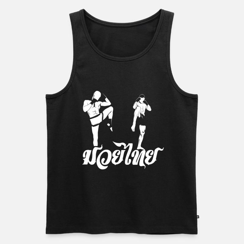 Muay Thai Wettkampf - Männer Premium Bio Tank Top - Schwarz
