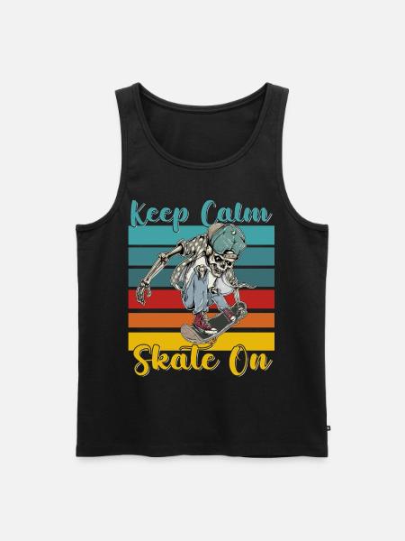 Keep Calm Skate on Skateboarding - Débardeur bio Premium Homme - noir