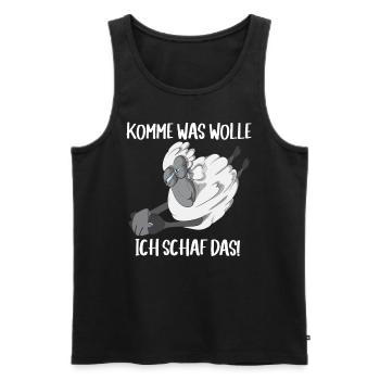 Komme was Wolle ich Schaf das Bauern Landwirt Oma - Männer Premium Bio Tank Top - Schwarz - Vorne - Michal (187cm)