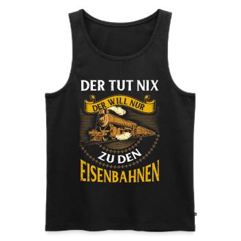 Eisenbahn - Männer Premium Bio Tank Top - Schwarz - Vorne - AI Model Male 178 light (178cm)