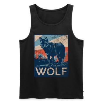 Wolves Wolf Wolf Werewolf - Men's Premium Organic Tank Top - black - Front - AI Model Male 178 light (178cm)