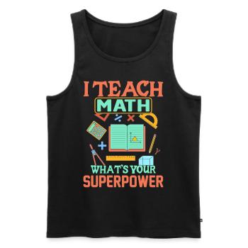 I Teach What´s Your Superpower - Männer Premium Bio Tank Top - Schwarz - Vorne - AI Model Male 178 light (178cm)