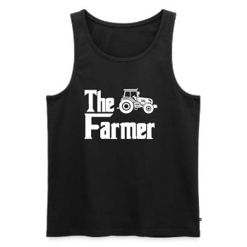 Tracteur - Débardeur bio Premium Homme - noir - Devant - AI Model Male 178 light (178cm)