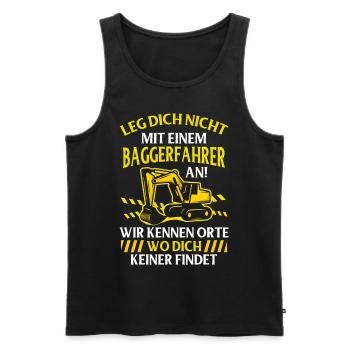 Bagger - Männer Premium Bio Tank Top - Schwarz - Vorne - Michal (187cm)