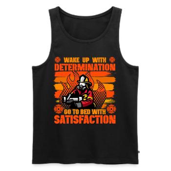 Wake up with Determination go to bed with - Men's Premium Organic Tank Top - black - Front - AI Model Male 178 light (178cm)