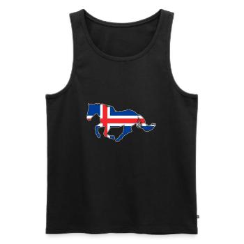 Islandpferd - Männer Premium Bio Tank Top - Schwarz - Vorne - AI Model Male 178 light (178cm)