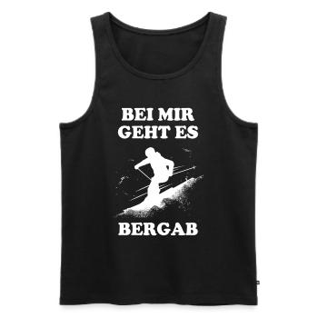 Ski Tshirt Apres Skispringen Winter Schnee Skilift - Männer Premium Bio Tank Top - Schwarz - Vorne - Michal (187cm)