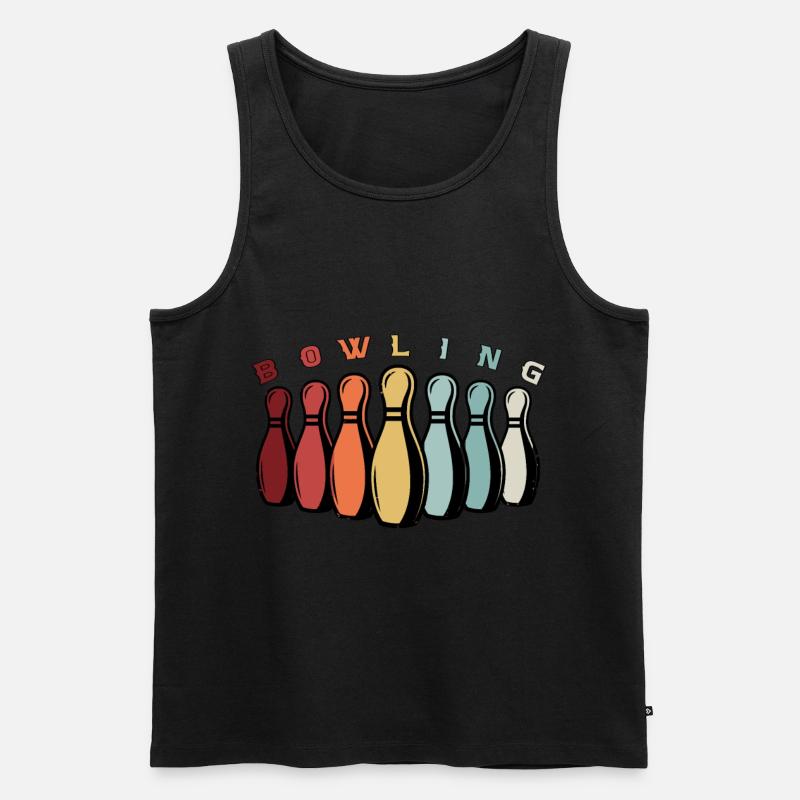 Bowling Retro - Männer Premium Bio Tank Top - Schwarz