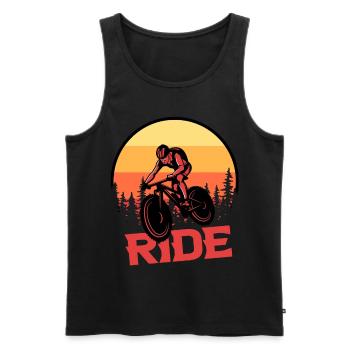 Ride Fahrrad Retro - Männer Premium Bio Tank Top - Schwarz - Vorne - Michal (187cm)