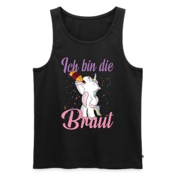 Fabel Einhorn Ich bin die Braut Hochzeit Party - Männer Premium Bio Tank Top - Schwarz - Vorne - Michal (187cm)