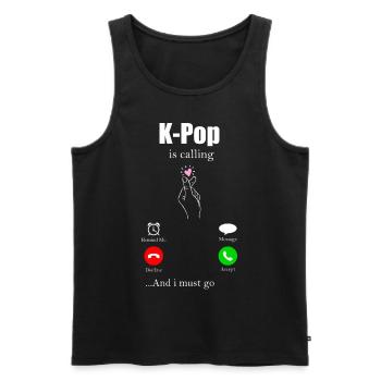 K-Pop - Débardeur bio Premium Homme - noir - Devant - AI Model Male 178 light (178cm)