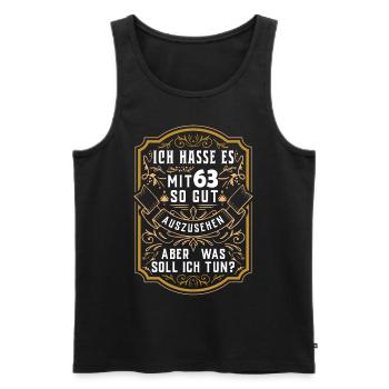 63. Geburtstag Geschenk Birthday Bursdag Jahrgang - Männer Premium Bio Tank Top - Schwarz - Vorne - Michal (187cm)