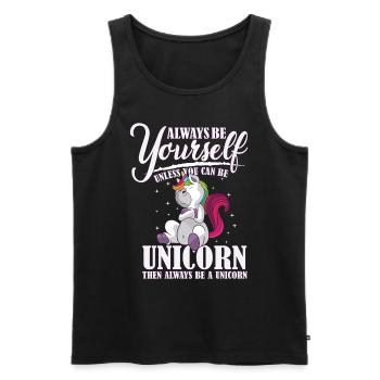 Sois toujours toi-même, ou sois une licorne Unicorn - Débardeur bio Premium Homme - noir - Devant - Michal (187cm)