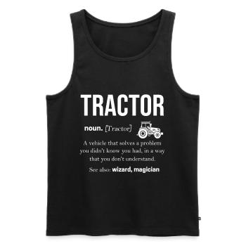 Tractor Gift Agriculture Field Work - Men's Premium Organic Tank Top - black - Front - AI Model Male 178 light (178cm)