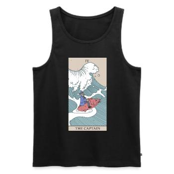 Captain Tarot Card Occult Tarot Sailor Design - Men's Premium Organic Tank Top - black - Front - Michal (187cm)