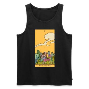 Garden Gardener magical tarot card gift idea - Men's Premium Organic Tank Top - black - Front - AI Model Male 178 light (178cm)