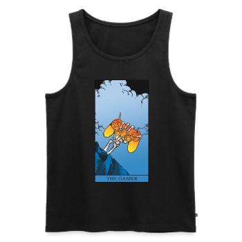 Gamer Tarotkarte cooles Gaming Gothic Design - Männer Premium Bio Tank Top - Schwarz - Vorne - AI Model Male 178 light (178cm)