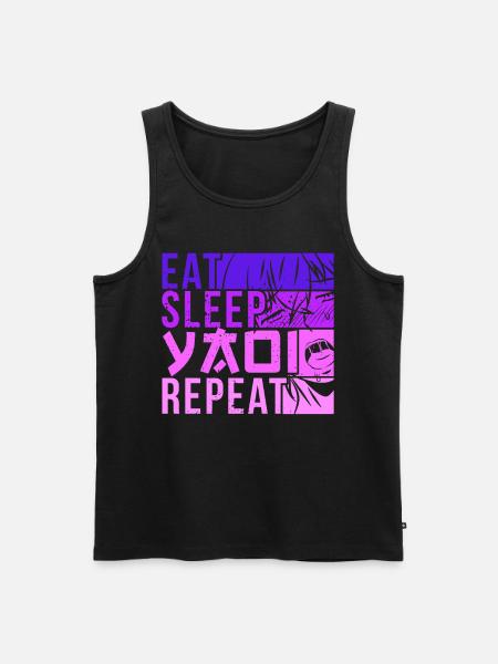 Eat Sleep Yaoi Repeat Fujoshi Anime Boy Gay Manga - Men's Premium Organic Tank Top - black