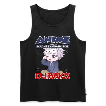 Anime Macht Sympathisch Du Baka Anime Merch - Männer Premium Bio Tank Top - Schwarz - Vorne - AI Model Male 178 light (178cm)