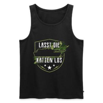 Panzer - Männer Premium Bio Tank Top - Schwarz - Vorne - AI Model Male 178 light (178cm)