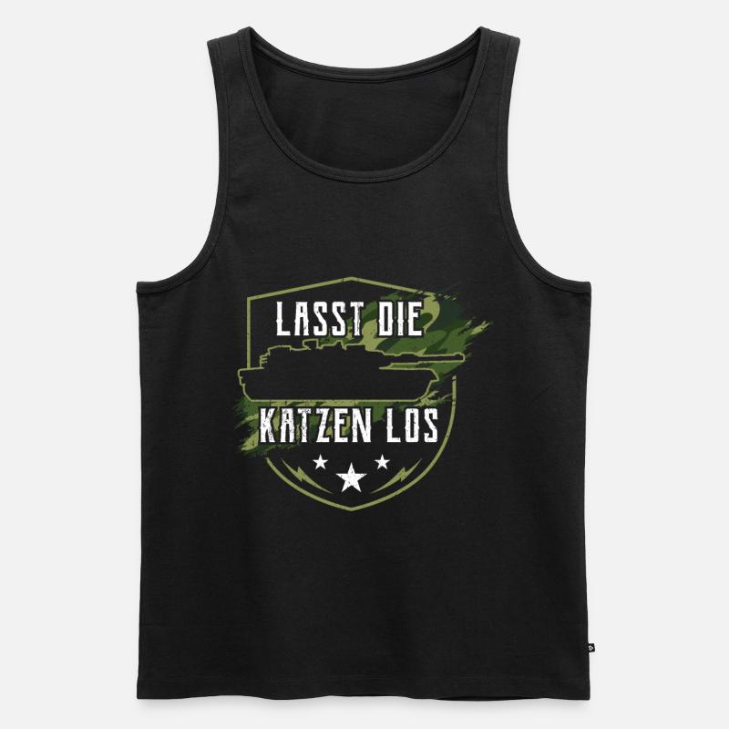 Panzer - Männer Premium Bio Tank Top - Schwarz