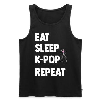 K-Pop - Männer Premium Bio Tank Top - Schwarz - Vorne - AI Model Male 178 light (178cm)