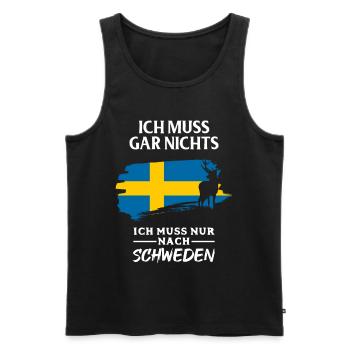 Schweden - Männer Premium Bio Tank Top - Schwarz - Vorne - AI Model Male 178 light (178cm)
