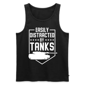 Tank Tshirt Military Army Army Tank Driver - Men's Premium Organic Tank Top - black - Front - AI Model Male 178 light (178cm)