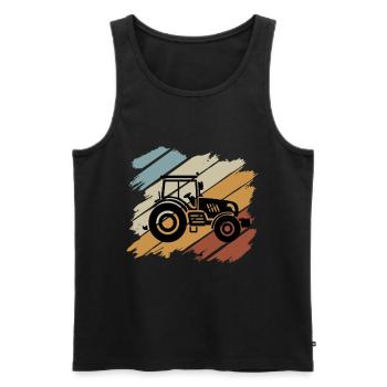 Tractor Gift Agriculture Field Work - Men's Premium Organic Tank Top - black - Front - AI Model Male 178 light (178cm)