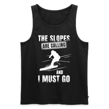 Skiing - Men's Premium Organic Tank Top - black - Front - Michal (187cm)