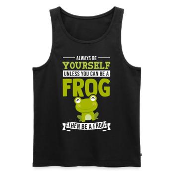 Grenouille Tshirt Crapaud Têtard Grenouille Arboricole Grenouille - Débardeur bio Premium Homme - noir - Devant - AI Model Male 178 light (178cm)