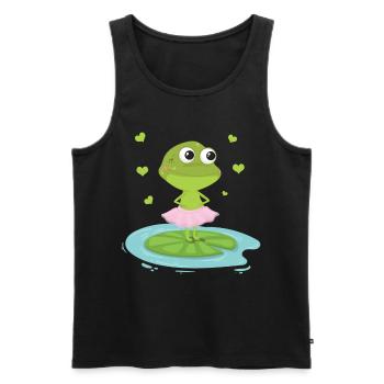 Grenouille Cadeau Grenouille Conte de Fées Prince Lurch - Débardeur bio Premium Homme - noir - Devant - AI Model Male 178 light (178cm)