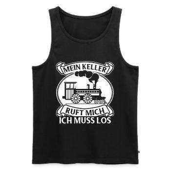 Modelleisenbahn Lokführer Bahnhof Modellbau S-Bahn - Männer Premium Bio Tank Top - Schwarz - Vorne - AI Model Male 178 light (178cm)