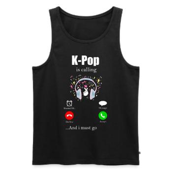 K-Pop - Männer Premium Bio Tank Top - Schwarz - Vorne - AI Model Male 178 light (178cm)