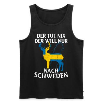 Schweden - Männer Premium Bio Tank Top - Schwarz - Vorne - Michal (187cm)