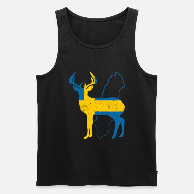 Schweden - Männer Premium Bio Tank Top - Schwarz