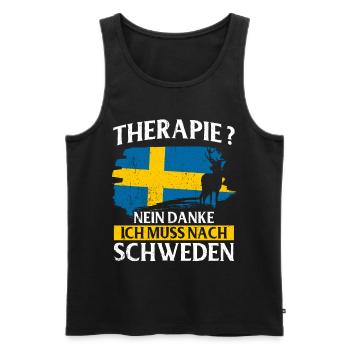 Schweden Geschenk Stockholm Schwedisch Malmö Fika - Männer Premium Bio Tank Top - Schwarz - Vorne - Michal (187cm)
