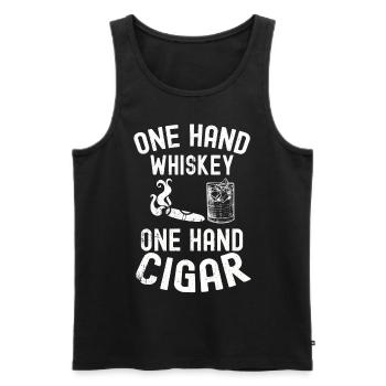Whiskey - Men's Premium Organic Tank Top - black - Front - Michal (187cm)