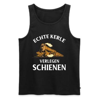 Modelleisenbahn Lokführer Bahnhof Modellbau S-Bahn - Männer Premium Bio Tank Top - Schwarz - Vorne - AI Model Male 178 light (178cm)