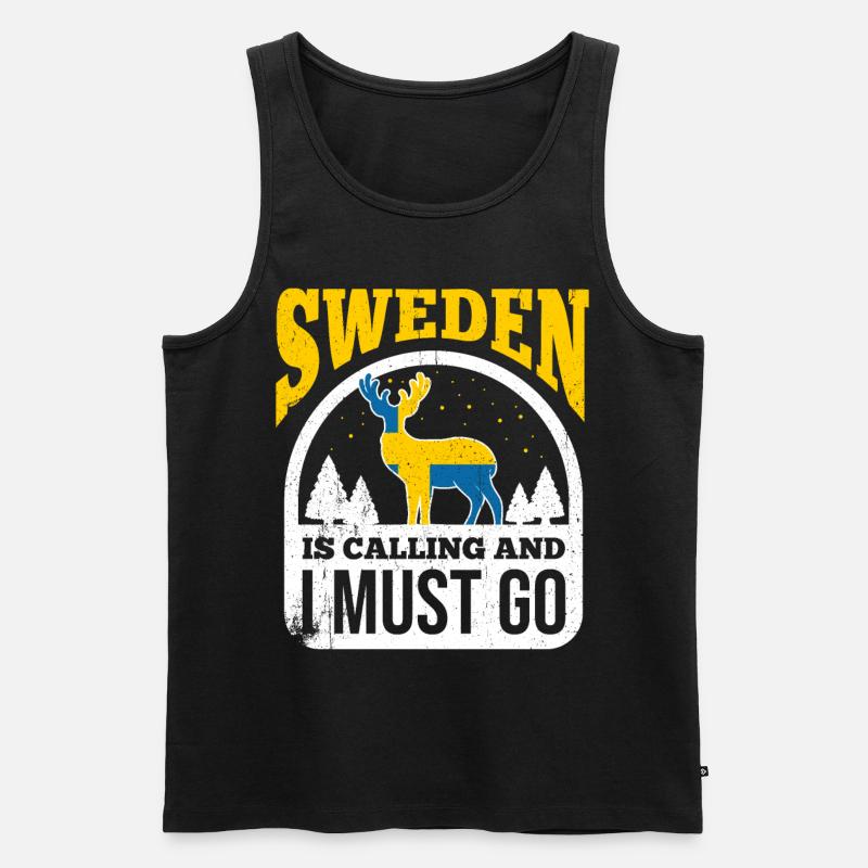 Schweden - Männer Premium Bio Tank Top - Schwarz