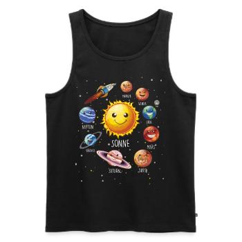 Astronaut Space Planet Universe Solar System - Men's Premium Organic Tank Top - black - Front - AI Model Male 178 light (178cm)