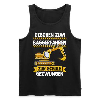 Bagger Tshirt Kinder Straßenbau Bau Bauarbeiter - Männer Premium Bio Tank Top - Schwarz - Vorne - AI Model Male 178 light (178cm)