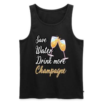 Save Water Drink - Männer Premium Bio Tank Top - Schwarz - Vorne - AI Model Male 178 light (178cm)