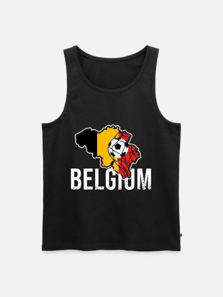 Belgium Football - Men's Premium Organic Tank Top - black