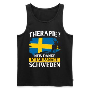 Schweden Flagge Skandinavien Stockholm Fußball - Männer Premium Bio Tank Top - Schwarz - Vorne - Michal (187cm)