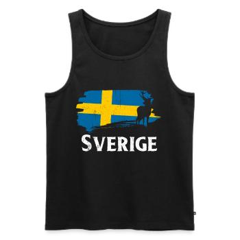 Suède Cadeau Stockholm suédois Malmö Fika - Débardeur bio Premium Homme - noir - Devant - AI Model Male 178 light (178cm)